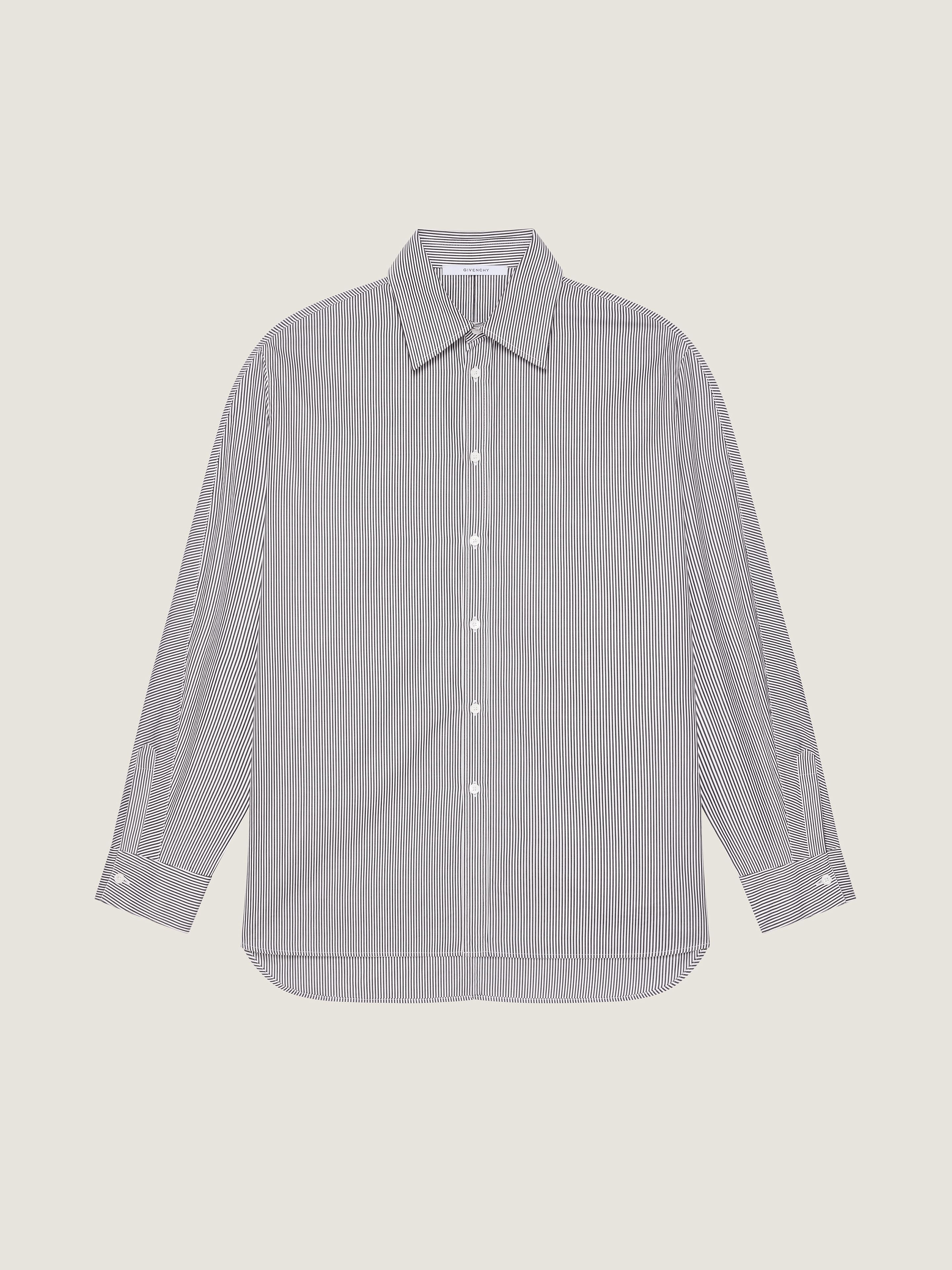 Couture Seam Cocoon shirt in striped poplin